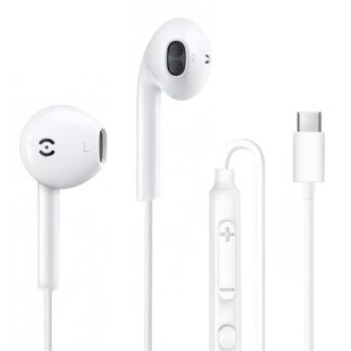 USB-C nööpkõrvaklapid mikrofoniga, must