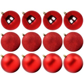 Purunematud jõulukuulid, punased (10cm)