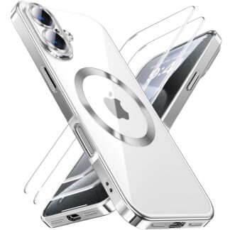 iPhone 16 Plus telefonikaaned ja ekraanikaitse, hõbedane