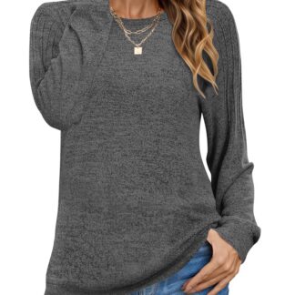 Pikkade varrukatega pusa naistele, tumehall (S)