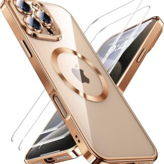 Telefonikaaned iPhone 16 Pro Max, ekraani- ja kaamerakaitsega, beež