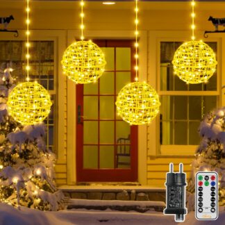 LED rippuvad valguspallid (4tk, 20cm, 184 LED)
