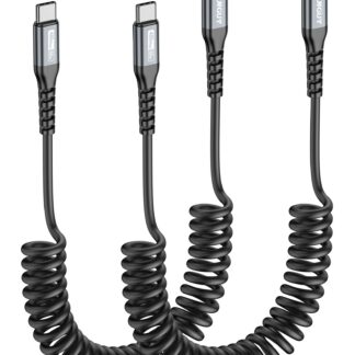 USB-C spiraalkaabel, 3A (2tk, 40-100cm)