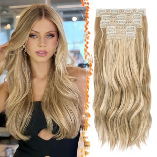Klambritega juuksepikendused, laines, blondid (50cm)