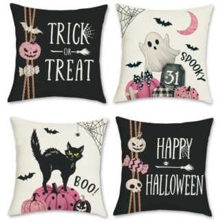 Dekoratiivpadjapüürid, Halloween, kõrvits ja kummitus (4tk, 45x45cm)