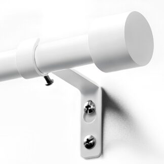 Pikendatav metallist kardinapuu koos kanduritega, valge (Ø19mm, 76-250cm)
