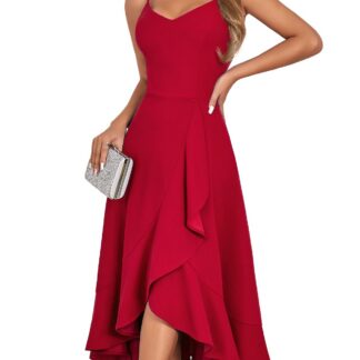Elegantne naiste kokteilkleit, punane (XL)