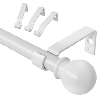Valge matt kardinapuu (80-225cm, 16mm)