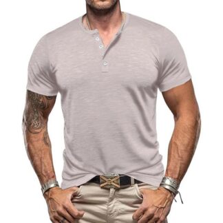 Lühikeste varrukatega Henley särk meestele (M)