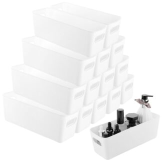Plastikust hoiukast sangadega, valge (27x9.5x9cm), 1 tk