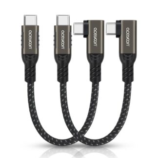 USB-C kiirlaadimiskaabel, nurga all (2tk, 10cm)