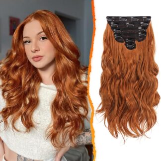 Clip-in juuksepikendused, lained, vaskne (6tk, 40cm)