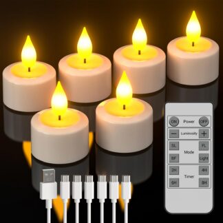 Taaslaetavad LED-teeküünlad puldi ja taimeriga (6tk)