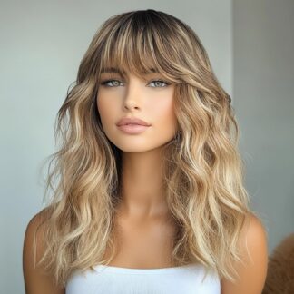 Laineline ombre-parukas tukaga, blond (40cm)