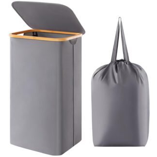 Kokkupandav pesukorv kaanega, hall (100l)