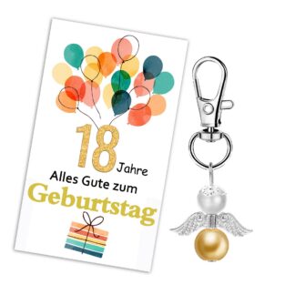 18. sünnipäeva kingikomplekt, kaart ja võtmehoidja (komplekt)