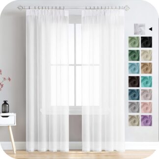 Linase välimusega kardinad, valge (2tk, 140x245cm)