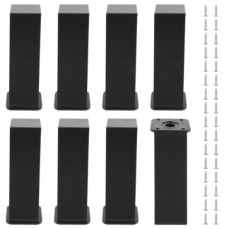 Reguleeritavad mööblijalad, mustad, metallist (8tk, 15cm)