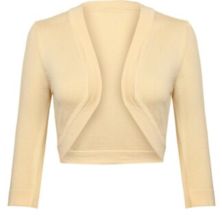 Naiste kootud bolero, 3/4 varrukatega, aprikoos (XL)