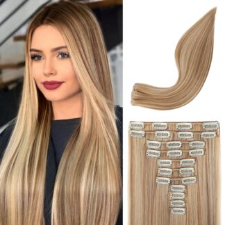 Clip-in juuksepikendused, tuhkblond (11tk, 61cm)