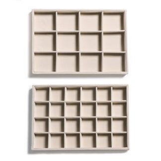 Ehete hoiustamisalused, sametist, beež (2tk)