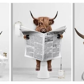 Mustvalged posterid, Highland Cattle (3tk, 30x40cm)