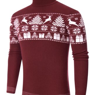 Meeste kõrge kaelusega jõulukampsun (XL)