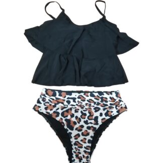 Kaheosaline leopardimustriga ujumistrikoo, suurus S