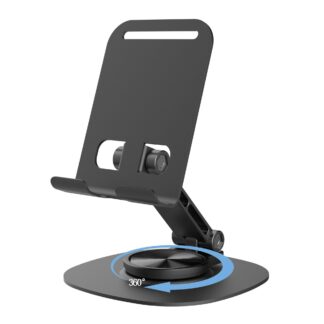 Telefoni hoidik, 360° pööratav, reguleeritav, must