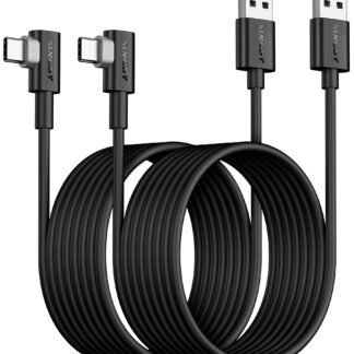 USB-C kaabel, 90-kraadine nurk, must (2tk, 300cm)