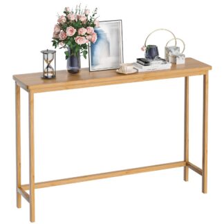 Kitsas konsoollaud, bambusest, naturaalne (100cm), AINULT KULLERIGA