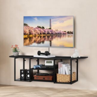 Seinale kinnitatav TV-alus, mattmust (120cm) KULLERIGA